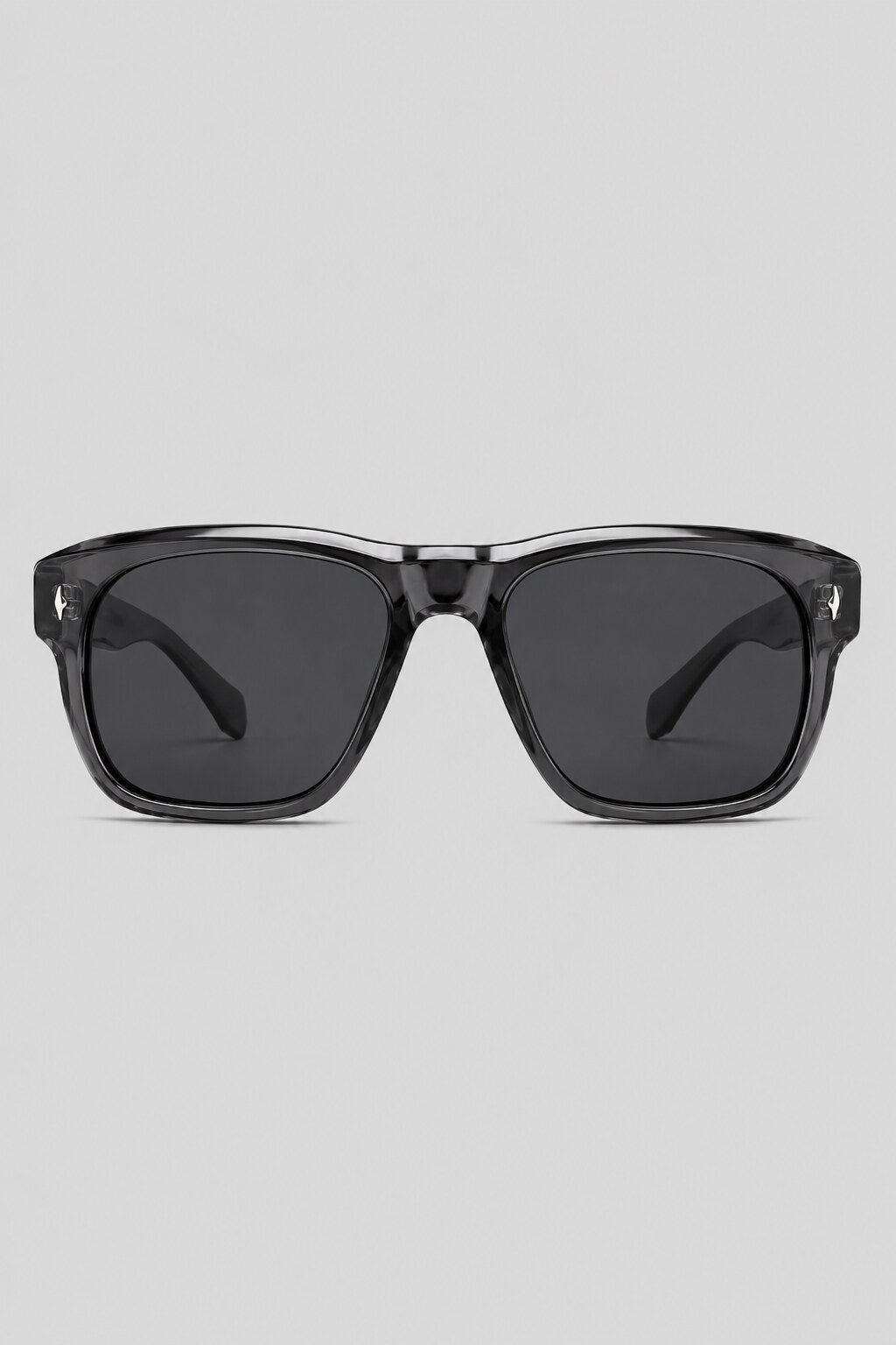 Olivier Marel Estoril '29 black clear square sunglasses in acetate, front view