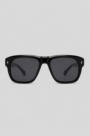 Olivier Marel Estoril '29 black square sunglasses in acetate, front view