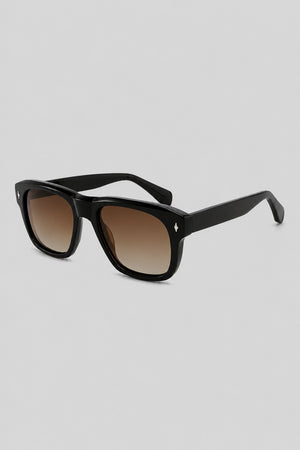 Olivier Marel Estoril '29 brown square sunglasses, side profile, men's fit