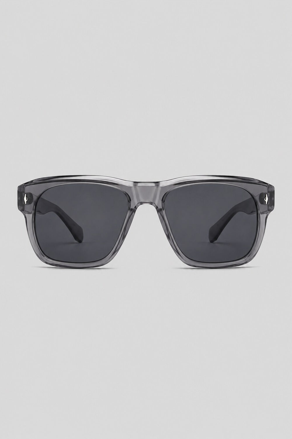 Olivier Marel Estoril '29 clear gray square sunglasses in acetate, front view