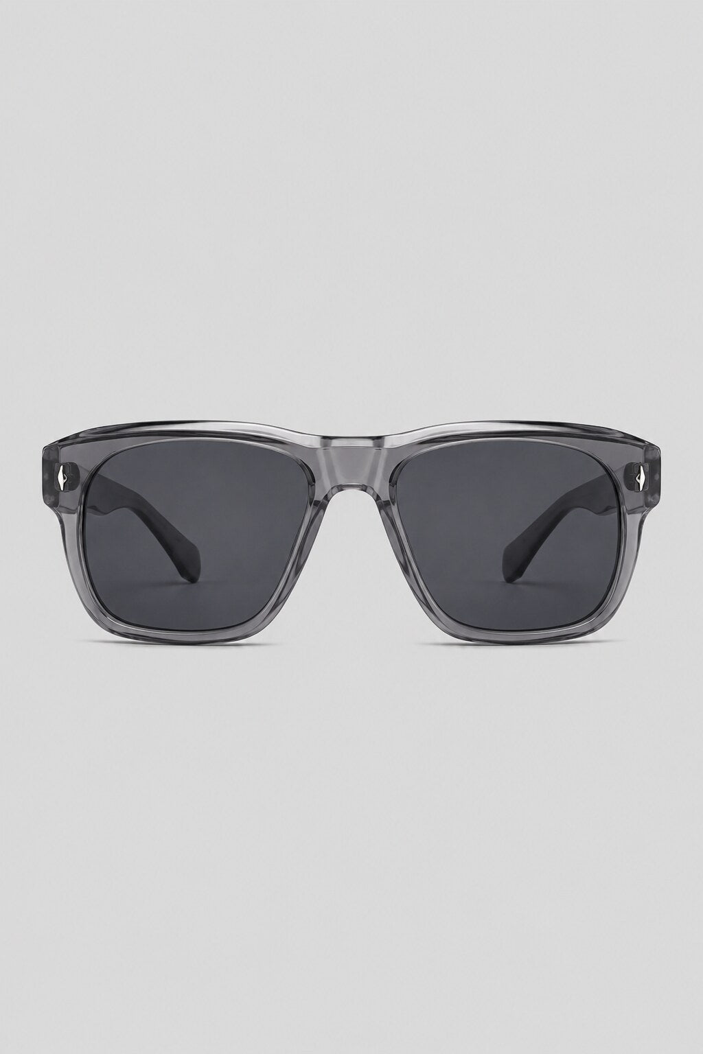 Olivier Marel Estoril '29 clear gray square sunglasses in acetate, front view