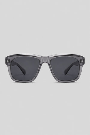 Olivier Marel Estoril '29 clear gray square sunglasses in acetate, front view
