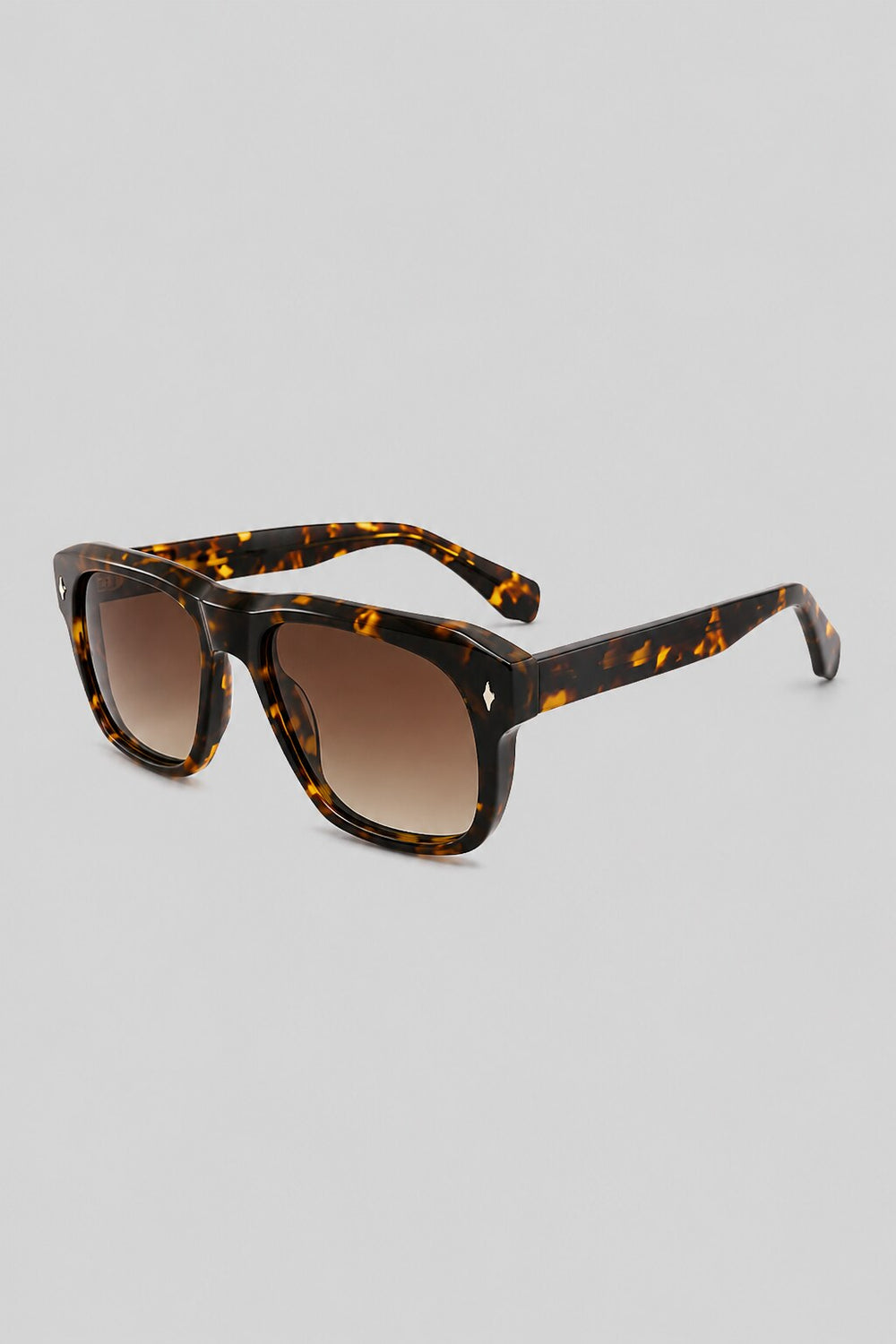 Olivier Marel Estoril '29 tortoiseshell square sunglasses, side profile, men's fit