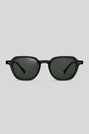 Black round polarized sunglasses by Olivier Marel, unisex - Faro '98