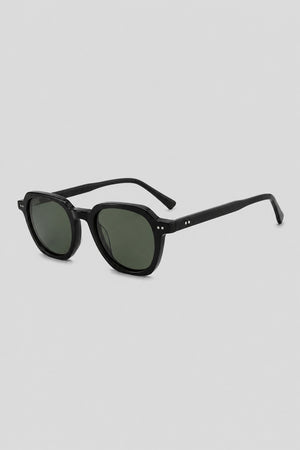 Black round polarized sunglasses by Olivier Marel, unisex - Faro '98