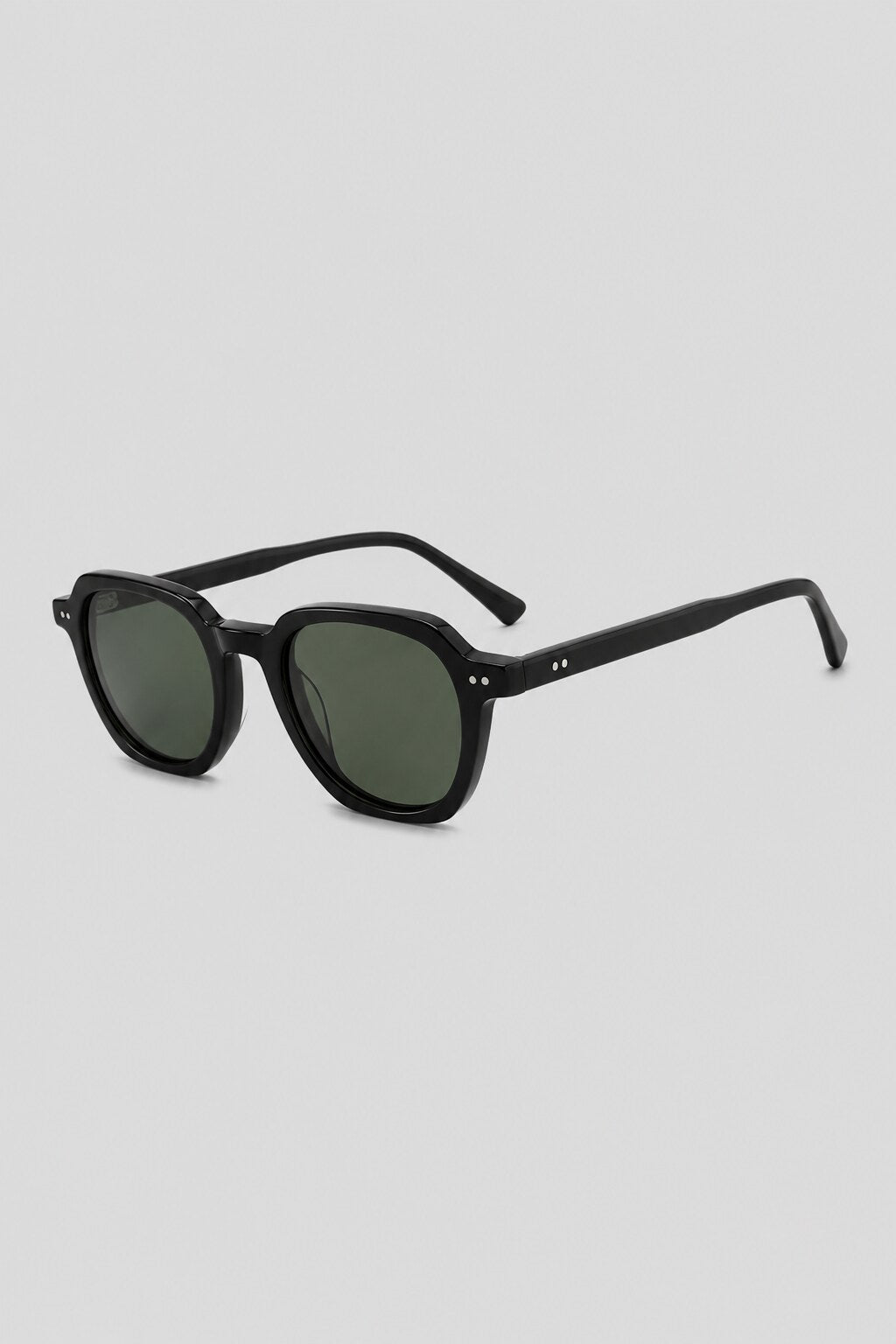 Black round polarized sunglasses by Olivier Marel, unisex - Faro '98
