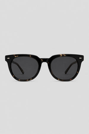 Olivier Marel Granada '38 black tortoise round sunglasses in acetate, front view