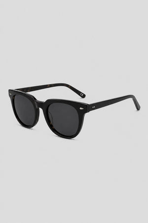 Olivier Marel Granada '38 black tortoise round sunglasses, side profile, unisex fit