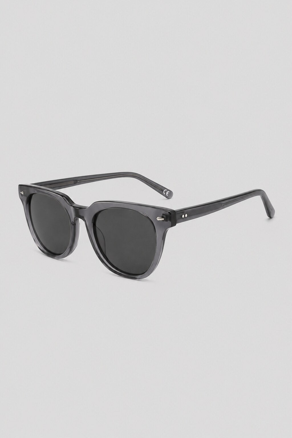 Olivier Marel Granada '38 gray round sunglasses, side profile, unisex fit