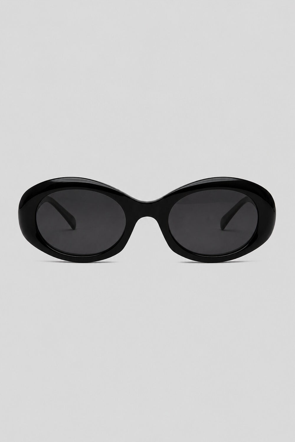 Olivier Marel Gstaad '25 black polarized oval sunglasses in acetate, front view