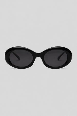 Olivier Marel Gstaad '25 black polarized oval sunglasses in acetate, front view