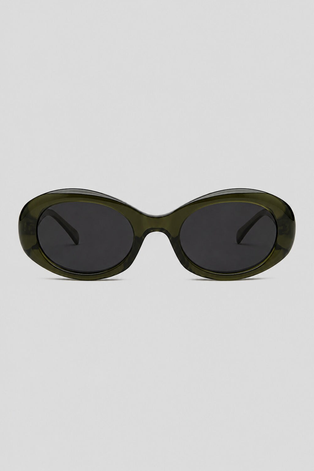 Olivier Marel Gstaad '25 green polarized oval sunglasses in acetate, front view