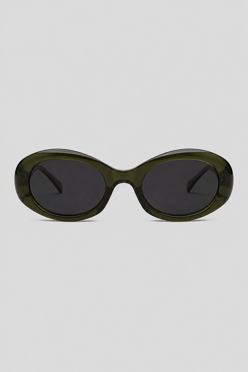 Olivier Marel Gstaad '25 green polarized oval sunglasses in acetate, front view