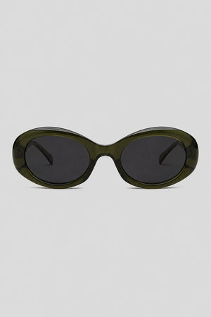 Olivier Marel Gstaad '25 green polarized oval sunglasses in acetate, front view