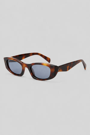 Olivier Marel Hallstatt '33 blue tortoise polarized rectangle sunglasses, side profile, unisex fit
