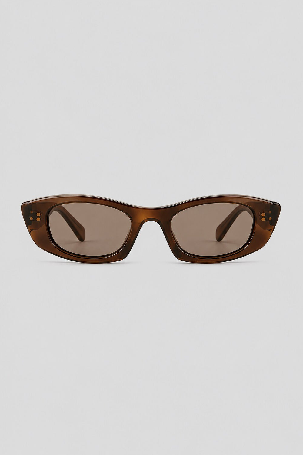 Olivier Marel Hallstatt '33 brown polarized rectangle sunglasses in acetate, front view