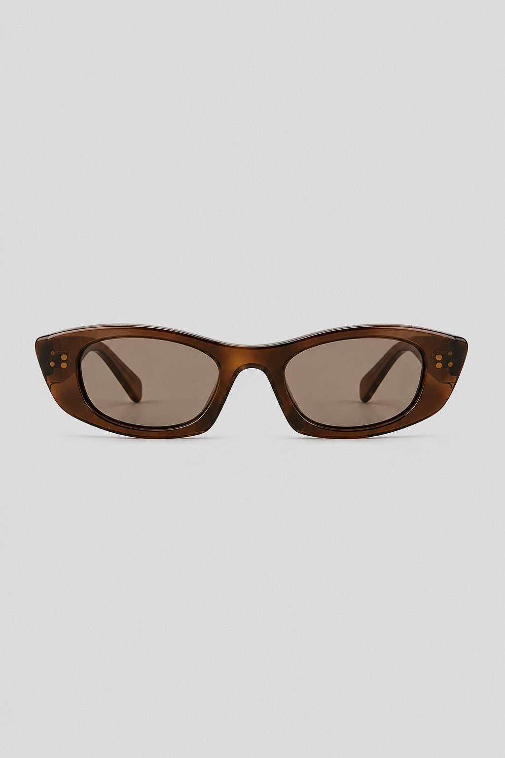 Olivier Marel Hallstatt '33 brown polarized rectangle sunglasses in acetate, front view