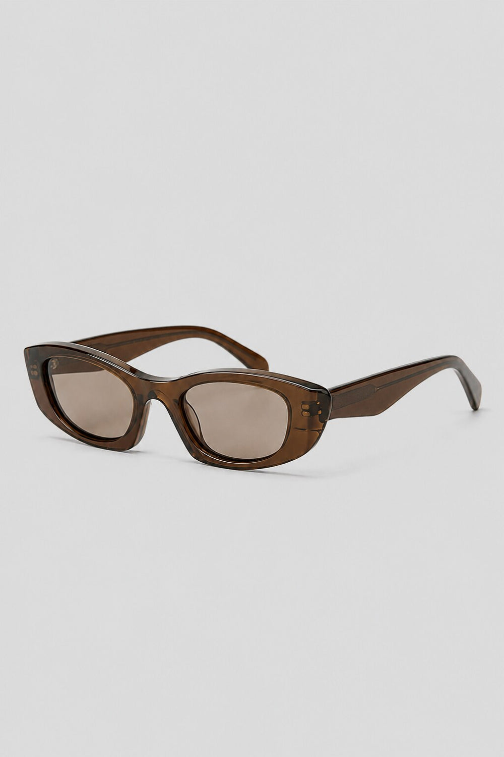 Olivier Marel Hallstatt '33 brown polarized rectangle sunglasses, side profile, unisex fit