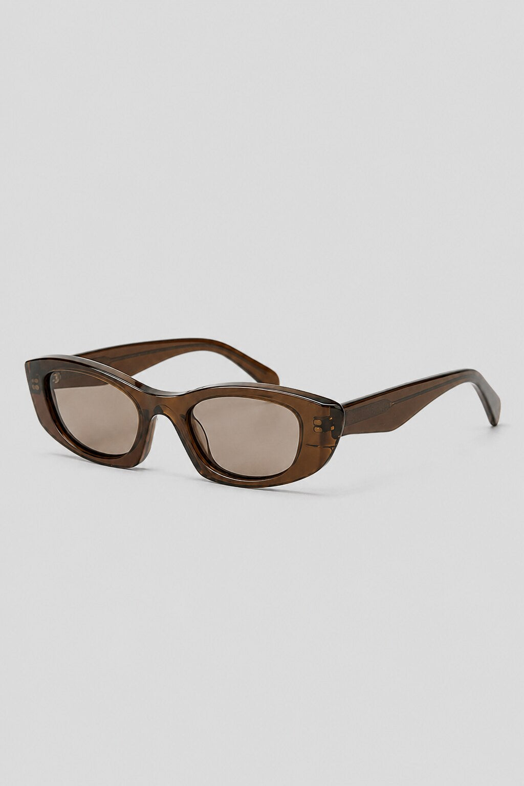 Olivier Marel Hallstatt '33 brown polarized rectangle sunglasses, side profile, unisex fit