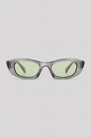 Olivier Marel Hallstatt '33 green polarized rectangle sunglasses in acetate, front view