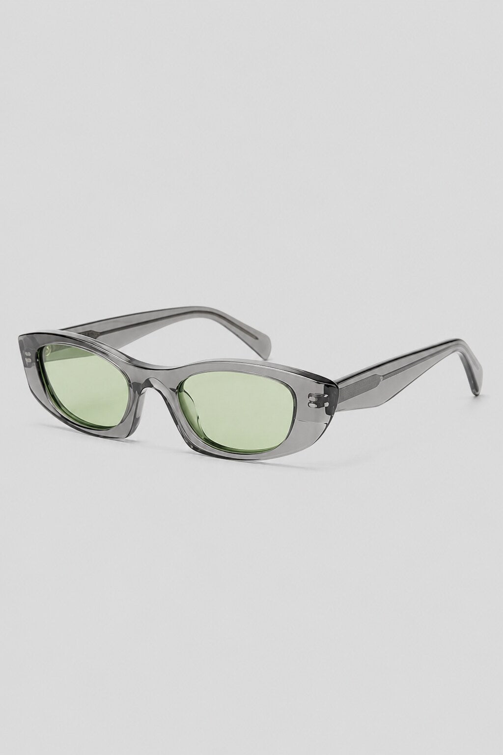 Olivier Marel Hallstatt '33 green polarized rectangle sunglasses, side profile, unisex fit