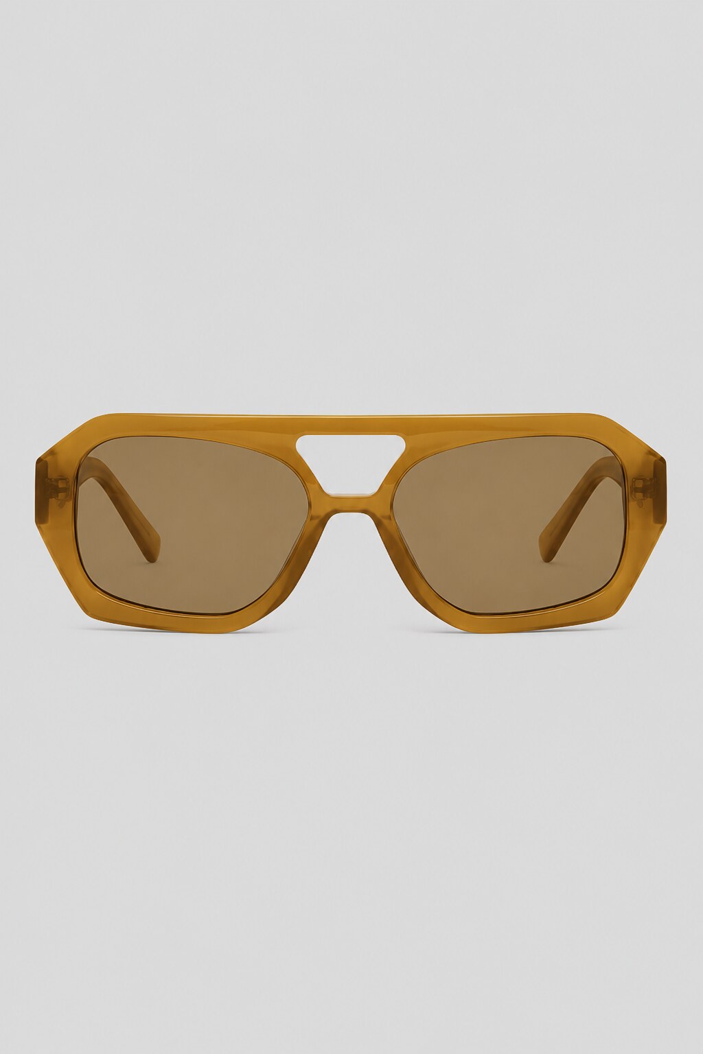 Olivier Marel Hydra '55 brown polarized geometric sunglasses in acetate, front view