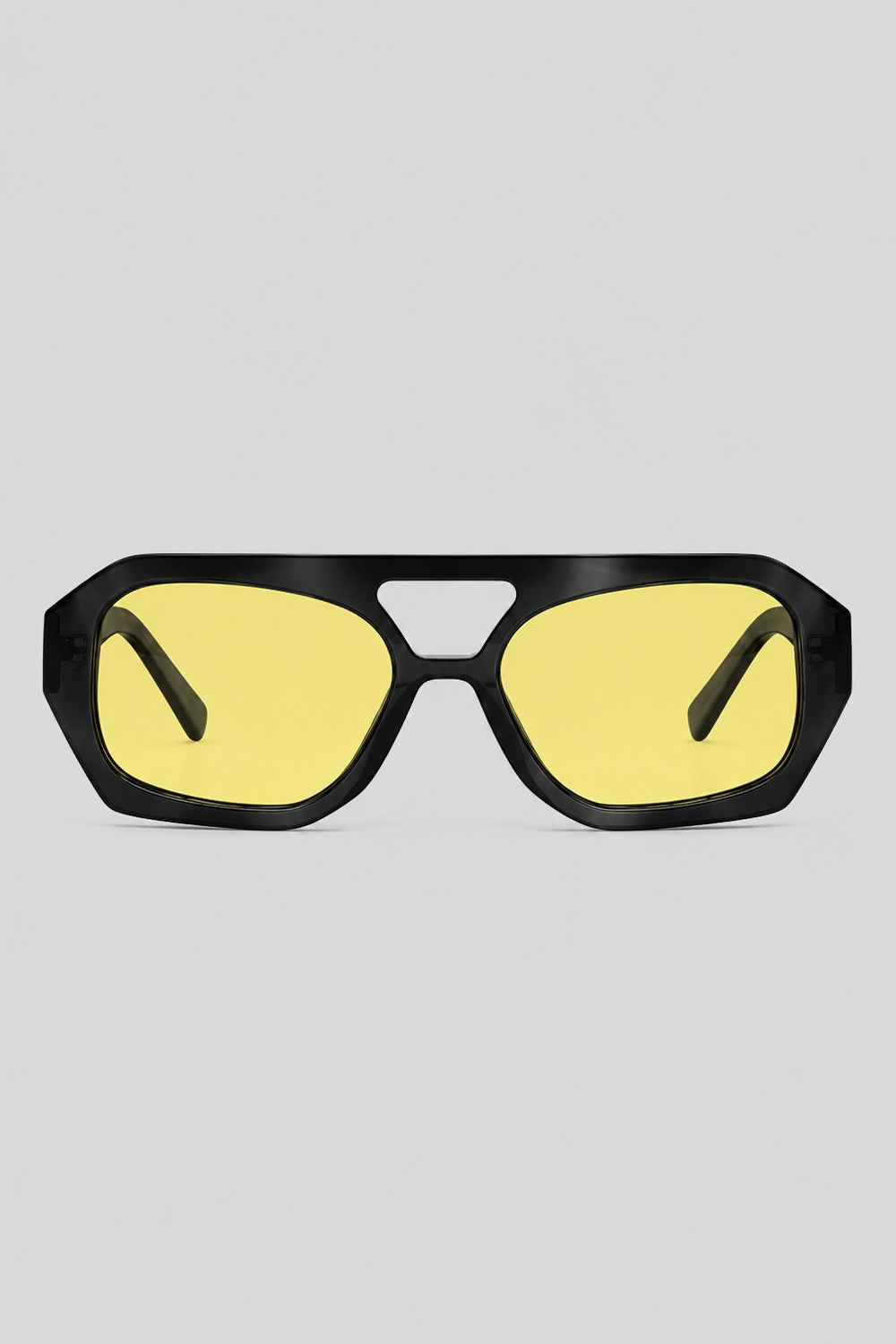 Olivier Marel Hydra '55 yellow polarized geometric sunglasses in acetate, front view