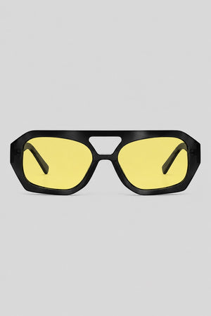 Olivier Marel Hydra '55 yellow polarized geometric sunglasses in acetate, front view