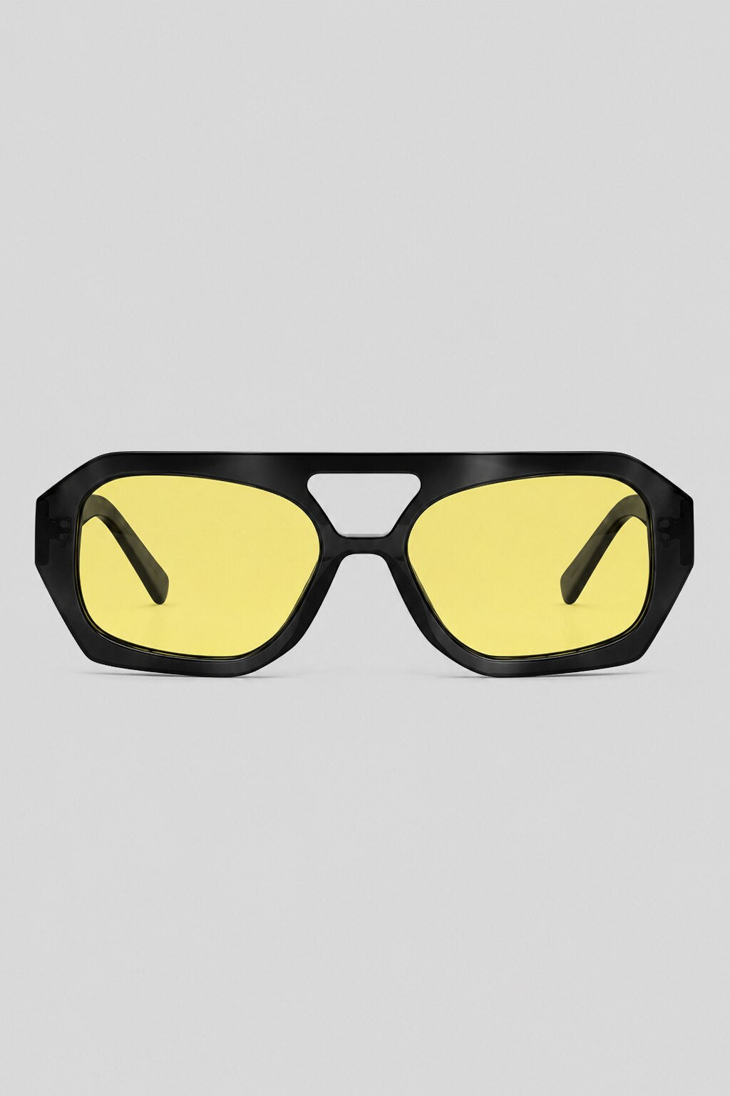 Olivier Marel Hydra '55 yellow polarized geometric sunglasses in acetate, front view
