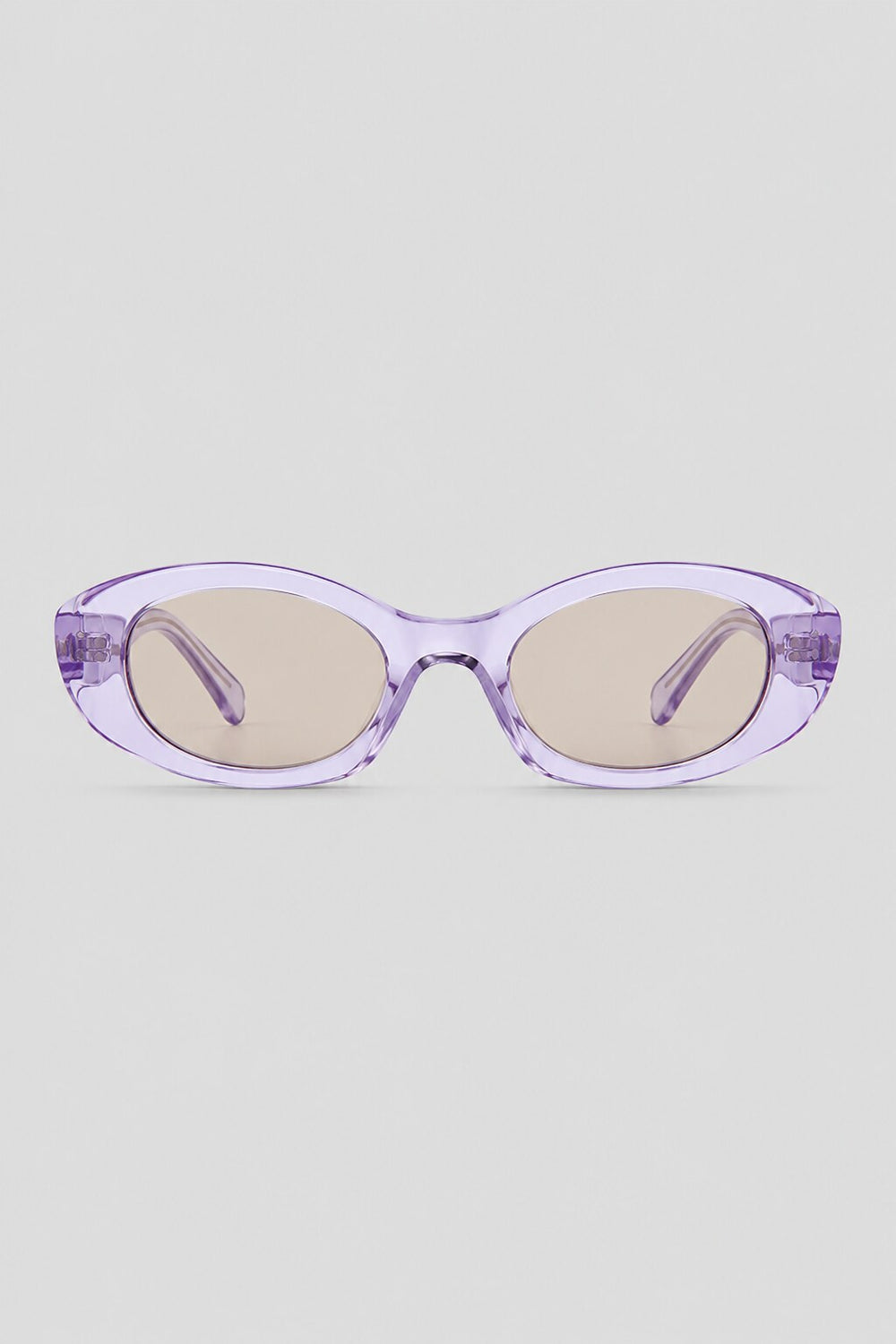 Olivier Marel Ibiza '39 lilac polarized oval sunglasses in acetate, front view