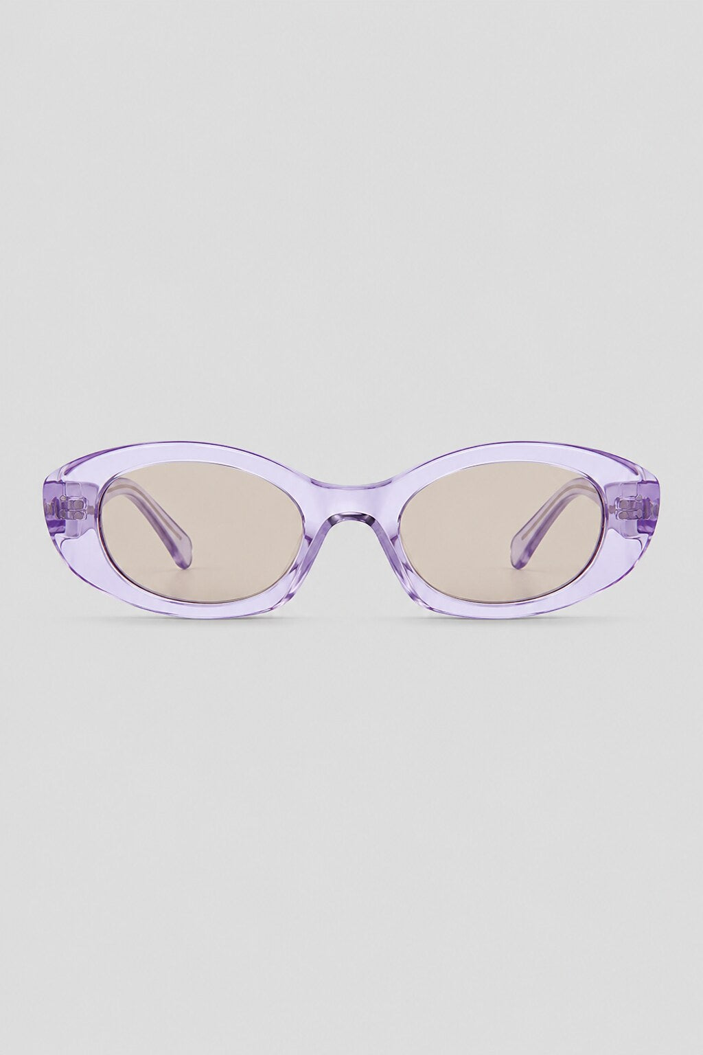 Olivier Marel Ibiza '39 lilac polarized oval sunglasses in acetate, front view