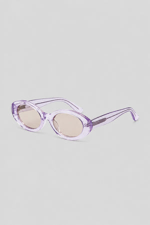 Olivier Marel Ibiza '39 lilac polarized oval sunglasses, side profile, women's fit