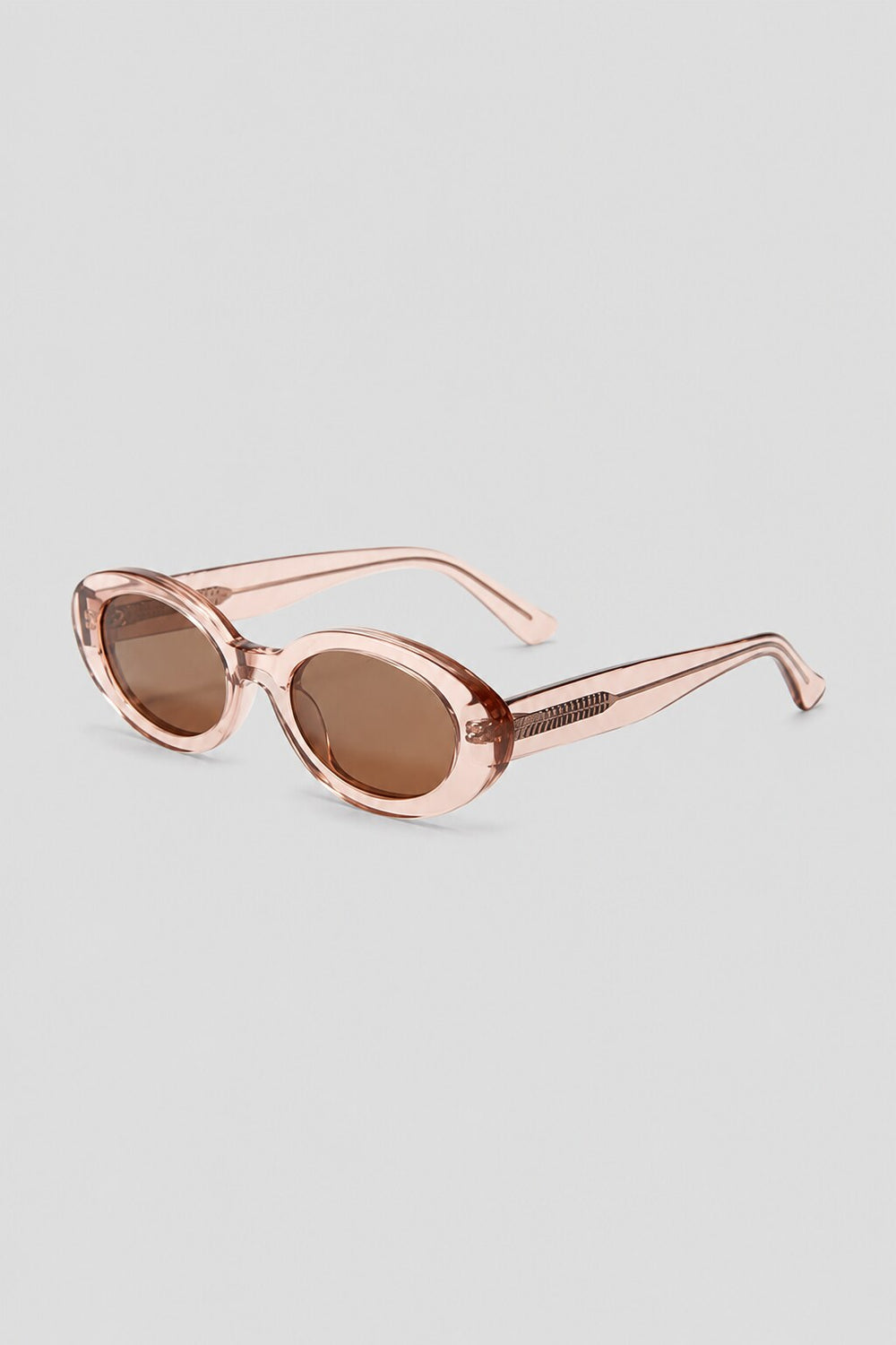 Olivier Marel Ibiza '39 pink polarized oval sunglasses, side profile, women's fit