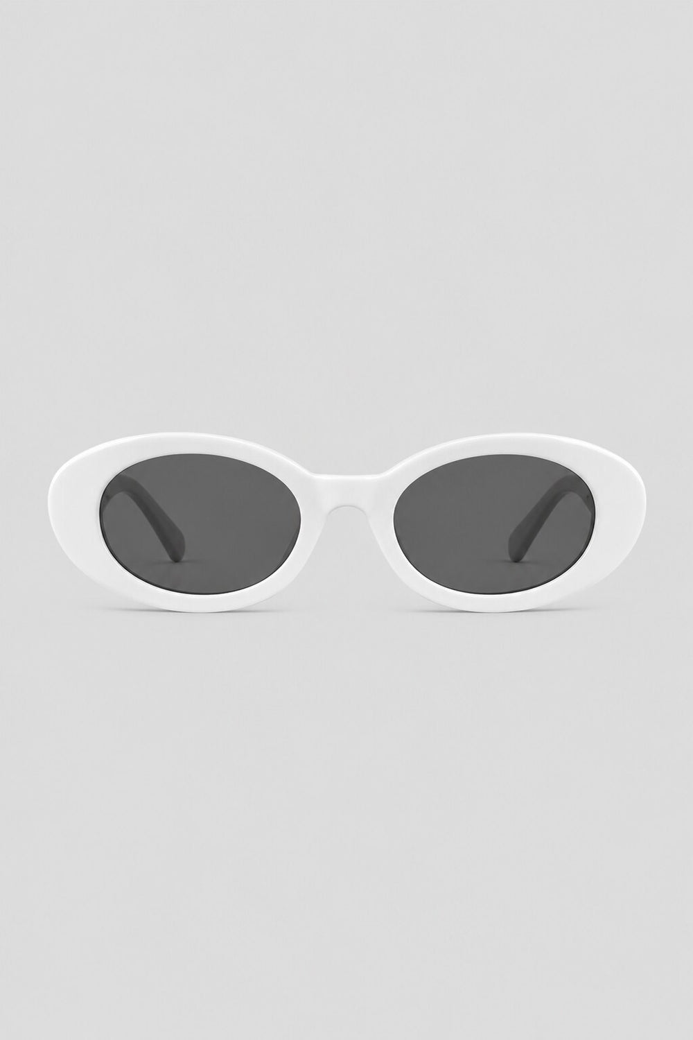 Olivier Marel Ibiza '39 white polarized oval sunglasses in acetate, front view