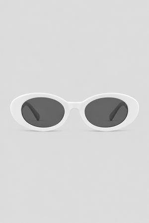 Olivier Marel Ibiza '39 white polarized oval sunglasses in acetate, front view