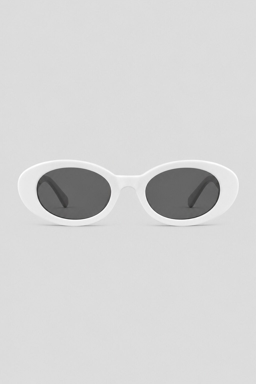 Olivier Marel Ibiza '39 white polarized oval sunglasses in acetate, front view