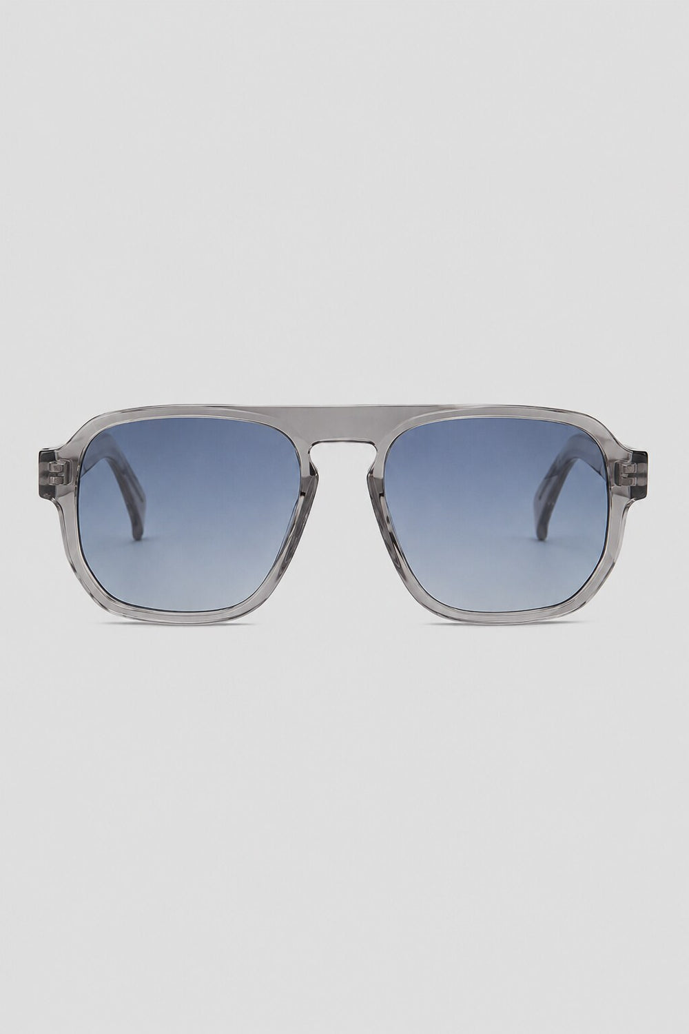 Olivier Marel Interlaken '97 gray polarized aviator sunglasses in acetate, front view