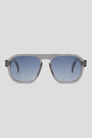 Olivier Marel Interlaken '97 gray polarized aviator sunglasses in acetate, front view
