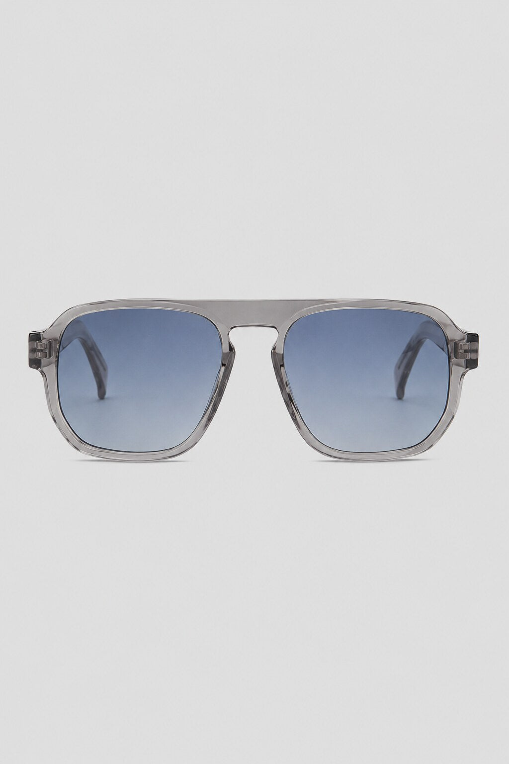 Olivier Marel Interlaken '97 gray polarized aviator sunglasses in acetate, front view