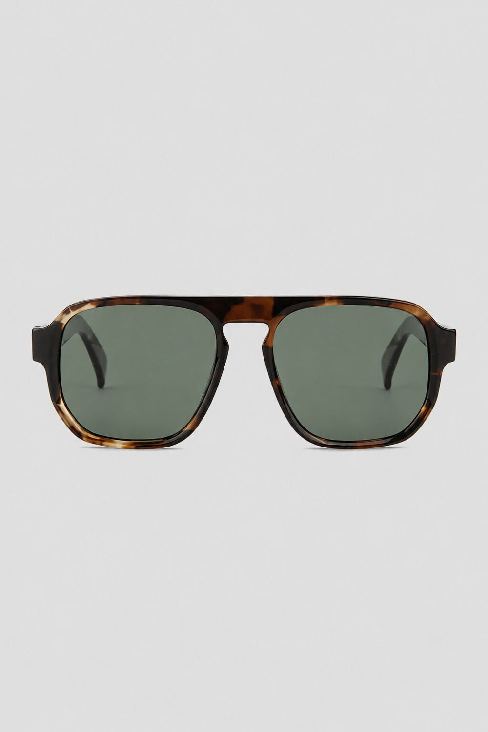 Olivier Marel Interlaken '97 tortoiseshell polarized aviator sunglasses in acetate, front view