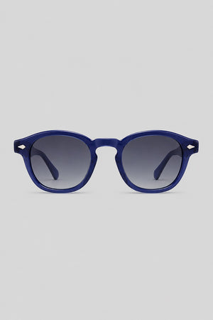 Olivier Marel Lagos '14 blue round sunglasses in acetate, front view
