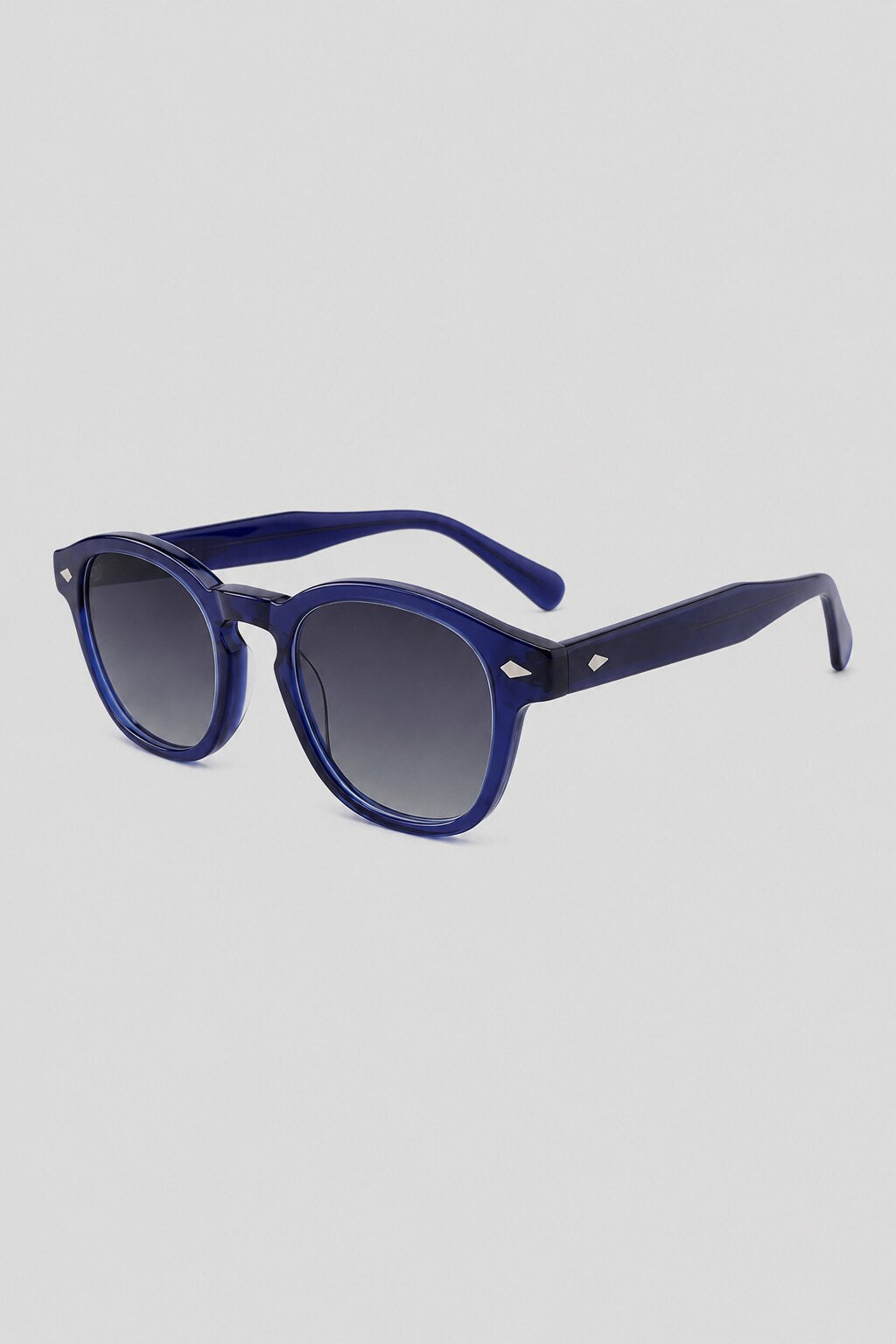 Olivier Marel Lagos '14 blue round sunglasses, side profile, unisex fit