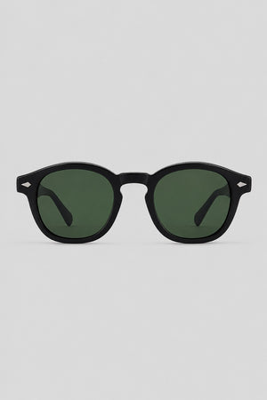 Olivier Marel Lagos '14 round sunglasses in matte black, detail view