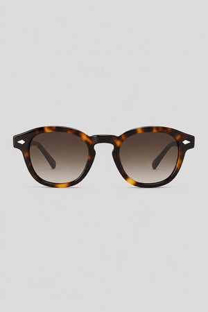 Olivier Marel Lagos '14 tortoiseshell round sunglasses in acetate, front view