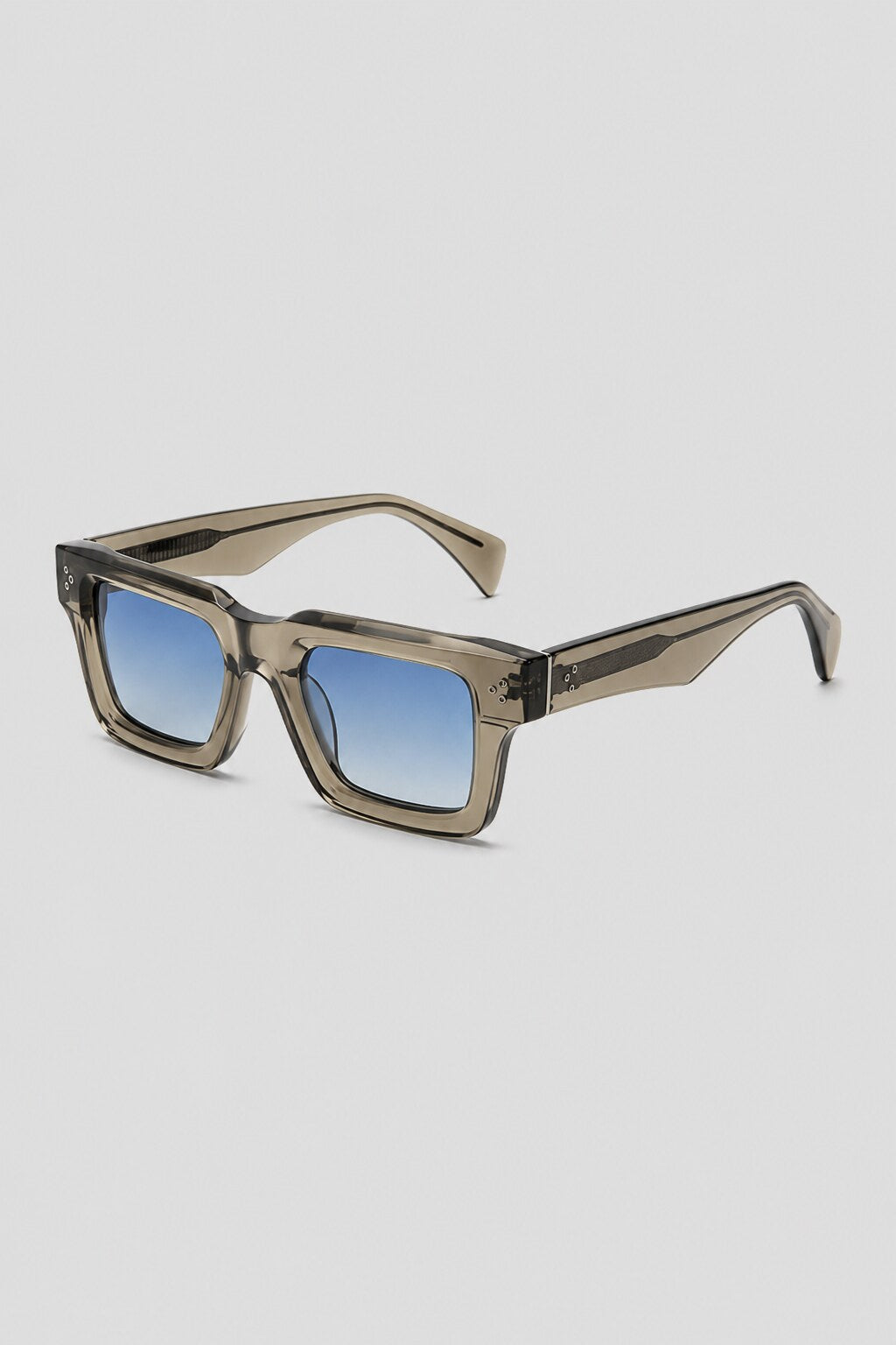 Olivier Marel Lecce '24 blue polarized square sunglasses, side profile, unisex fit