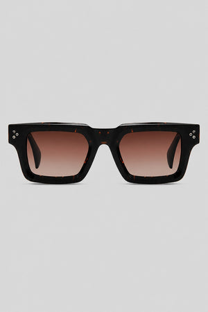 Olivier Marel Lecce '24 brown polarized square sunglasses in acetate, front view