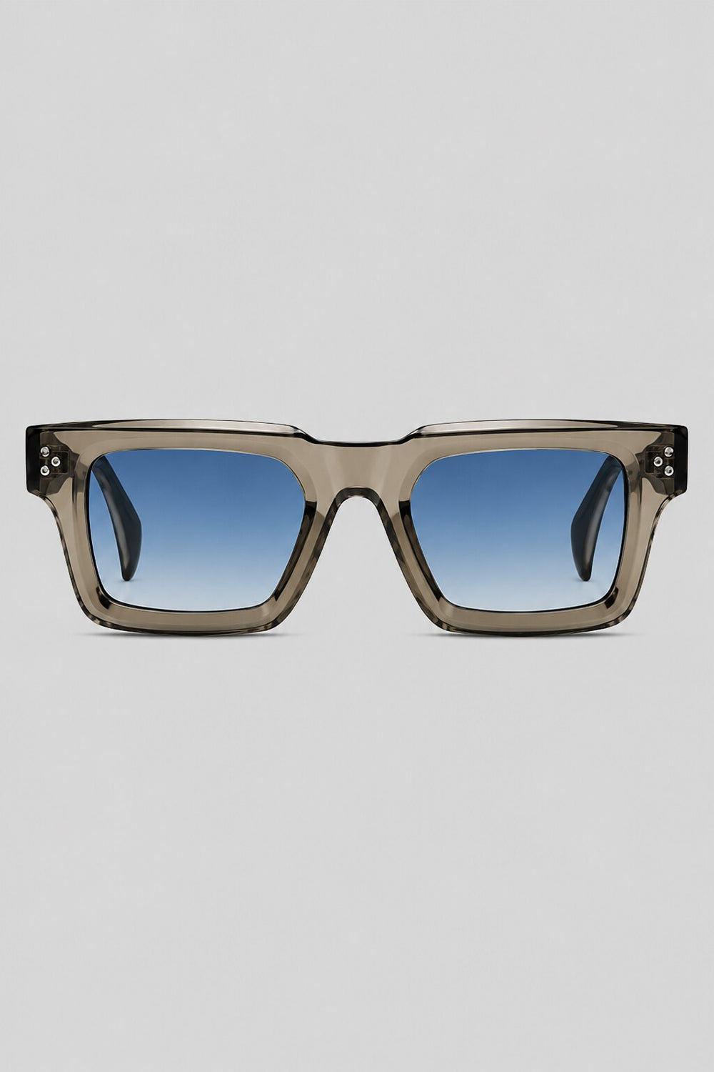 Olivier Marel Lecce '24 gray polarized square sunglasses in acetate, front view