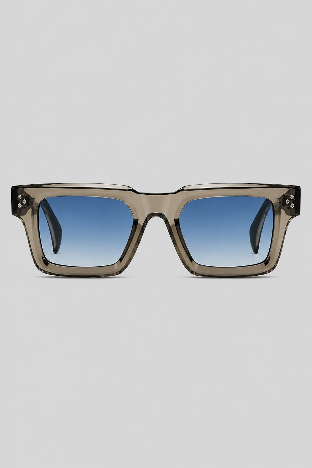 Olivier Marel Lecce '24 gray polarized square sunglasses in acetate, front view