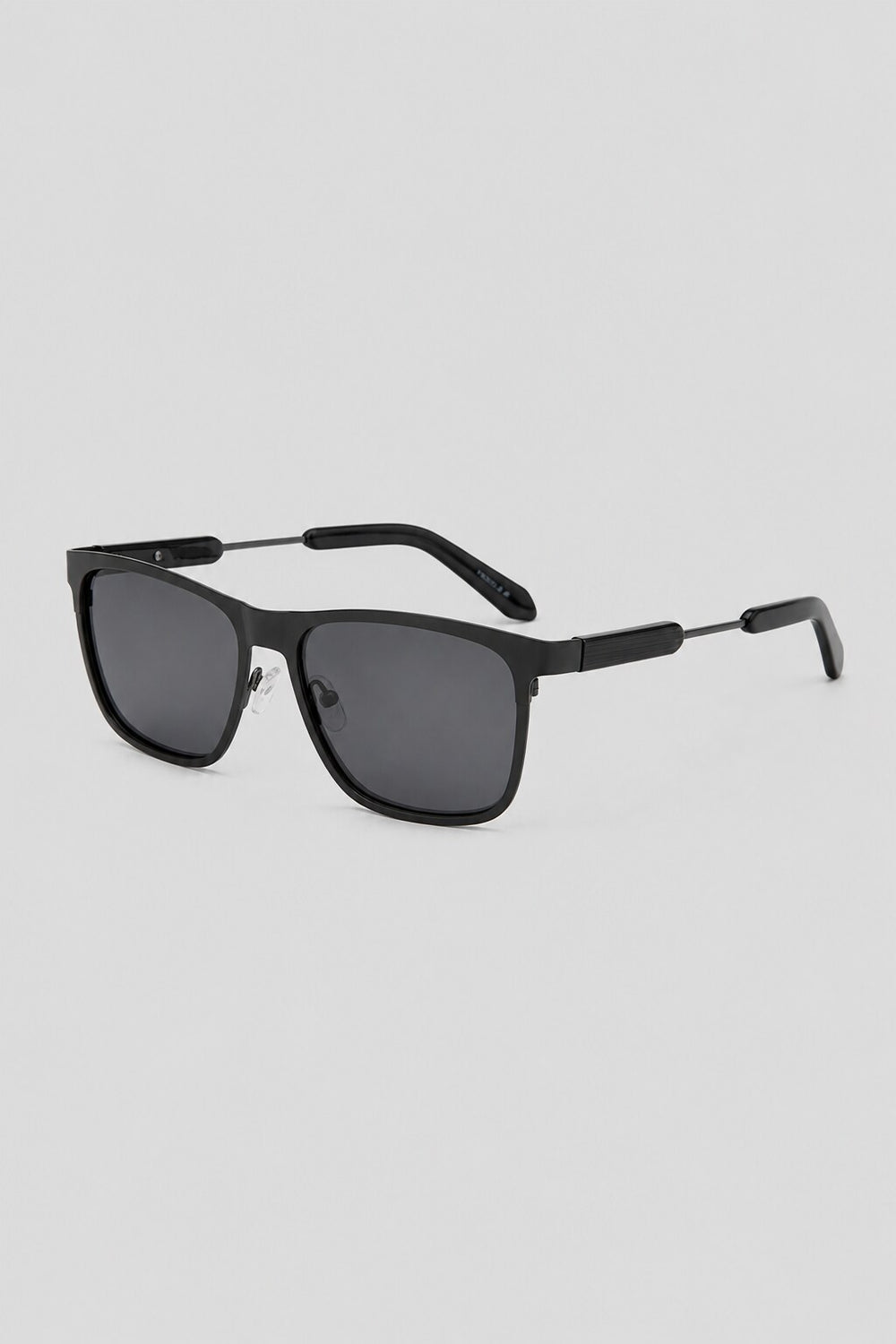 Olivier Marel Lisbon '63 black polarized square sunglasses in metal, front view