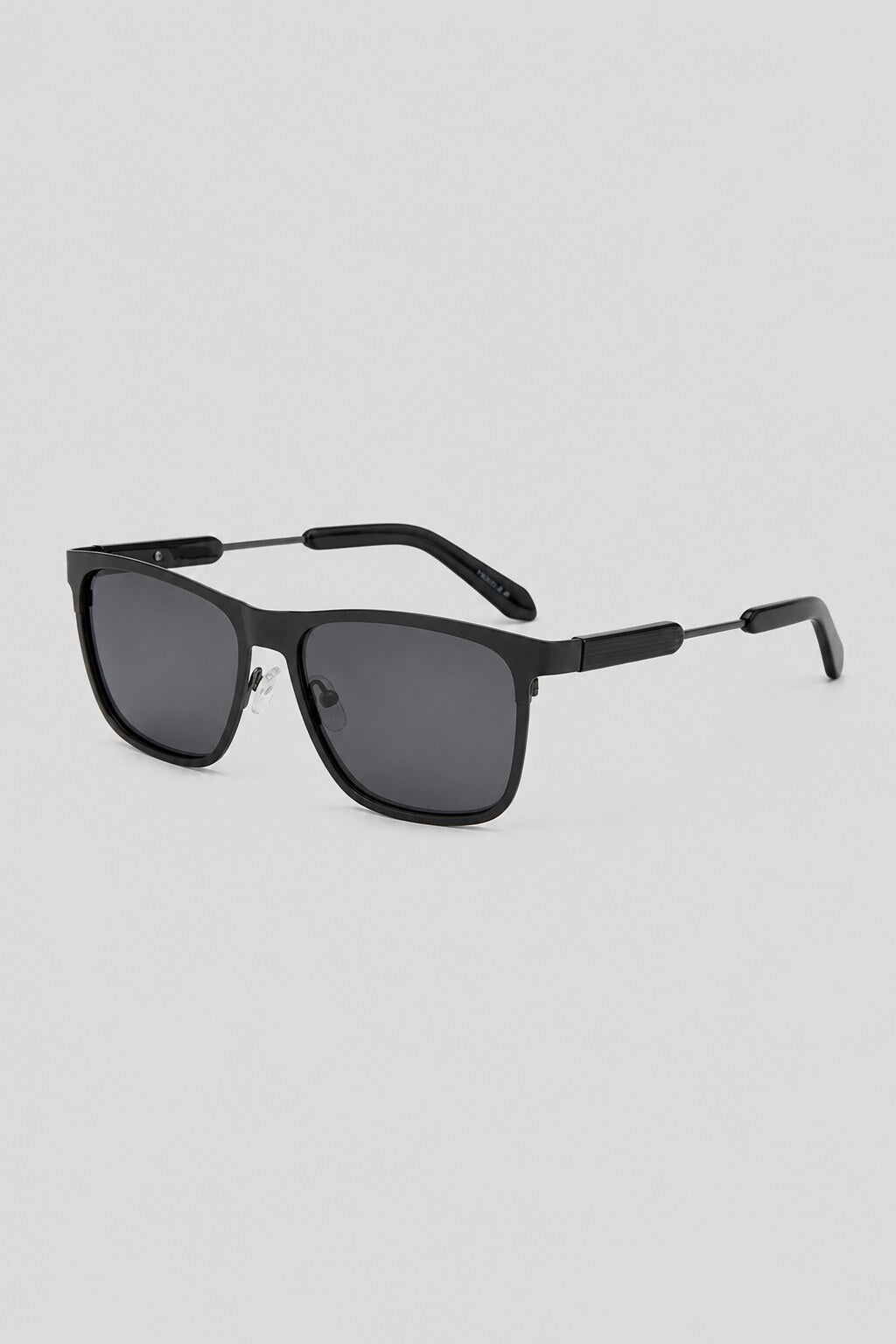 Olivier Marel Lisbon '63 black polarized square sunglasses in metal, front view